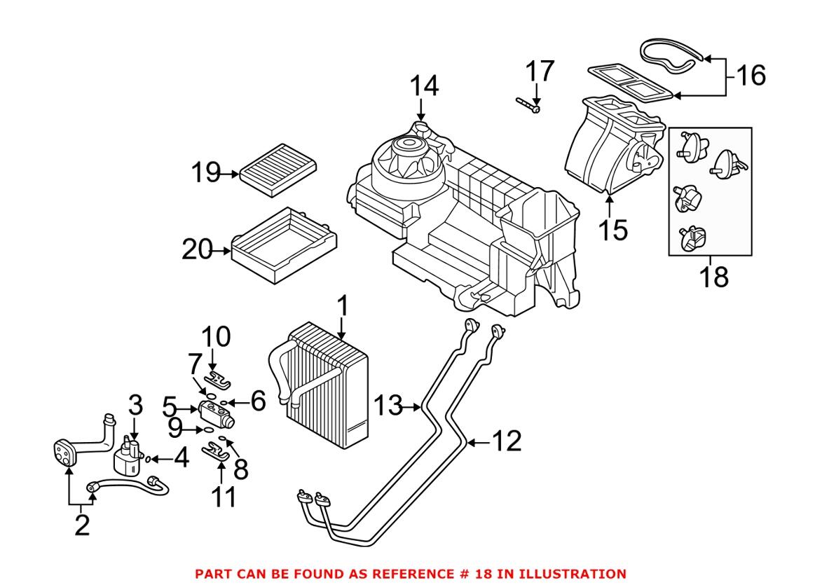 BMW HVAC Air Inlet Door Actuator - Rear 64116935075